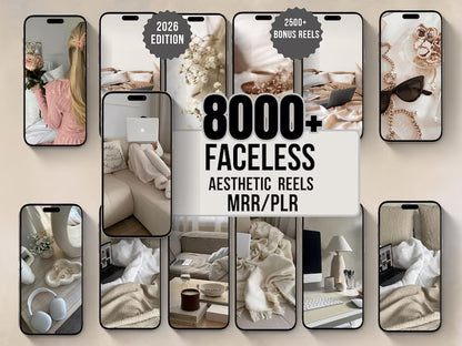 8000+ Viral Aesthetic Reels Bundle | Premium Faceless Content Library